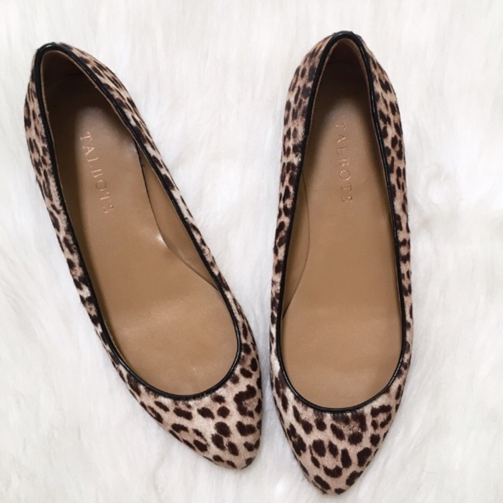 Talbots leopard pony hair flats size 7